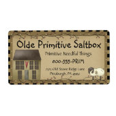 Whimsisches primitives Saltbox House-Gütesiegel (Vorne)