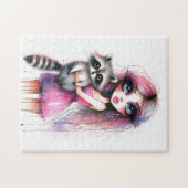 Whimsisches Raccoon Puzzle (Horizontal)