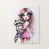 Whimsisches Raccoon Puzzle (Vertikal)