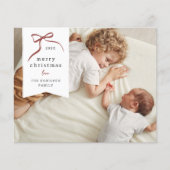 Whimsisches Red Bow Weihnachtsfeiertag Foto Budget (Vorderseite)