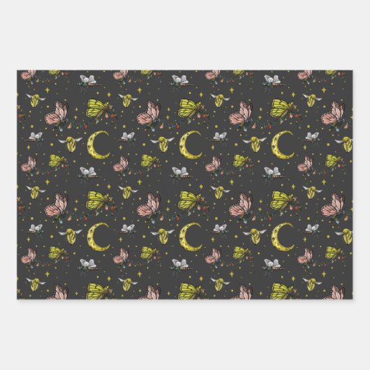 Whimsisches Red Christmas Mushroom Pattern Wrappin Geschenkpapier Set (Vorderseite 2)