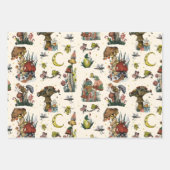 Whimsisches Red Christmas Mushroom Pattern Wrappin Geschenkpapier Set (Vorderseite)