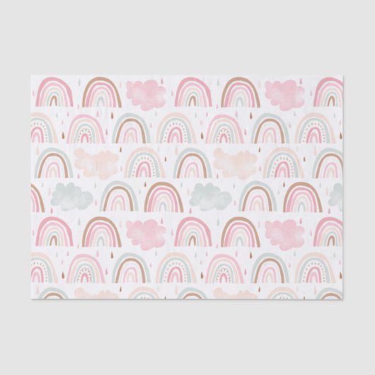 Whimsisches Regenbogenmuster Moderne Seidenpapier (Vorderseite)