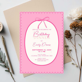 Whimsisches Retro Border Geburtstagsessen Einladung