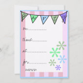 Whimsisches Retro-farbiges handgeschriebenes Party Einladung (Vorderseite)