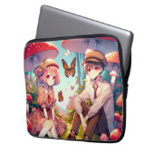Whimsisches Romantisches Anime Couple Laptopschutzhülle (Vorderseite Links)