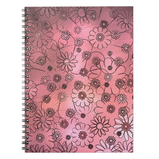 Whimsisches Rosa Blume Notizblock (Vorderseite)