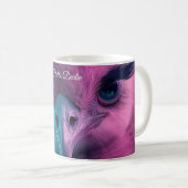 Whimsisches rosa Feathered Straußenlange Lashes Kaffeetasse (VorderseiteRechts)