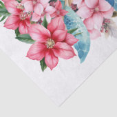 Whimsisches Rosa Florals & Sea Turtle Seidenpapier (Detail)