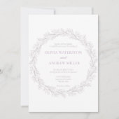 Whimsisches Rosa | Mauve | Wreath Wedding Einladung (Vorderseite)
