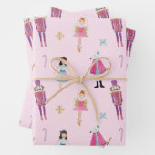 Whimsisches rosa Wasserfarbe Nutcracker Ballet Geschenkpapier Set (Beispiel)