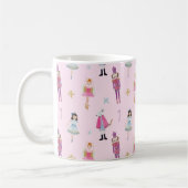 Whimsisches rosa Wasserfarbe Nutcracker Ballet Kaffeetasse (Links)