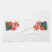 Whimsisches Rotes Blume Geschirrtuch (Horizontal)