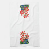 Whimsisches Rotes Blume Geschirrtuch (Vertikal)