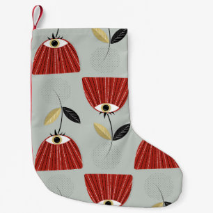 Whimsisches Rotfloral Kleiner Weihnachtsstrumpf