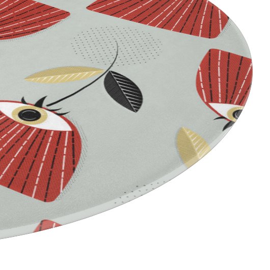 Whimsisches Rotfloral Schneidebrett (Ecke)