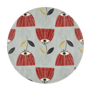 Whimsisches Rotfloral Schneidebrett