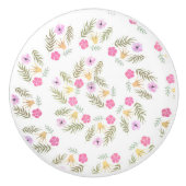 Whimsisches Rustikales Blumenhorn Mädchen Schlafzi Keramikknauf (Vorderseite)