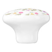 Whimsisches Rustikales Blumenhorn Mädchen Schlafzi Keramikknauf (Seitenansicht)