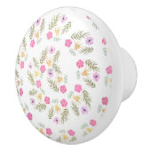 Whimsisches Rustikales Blumenhorn Mädchen Schlafzi Keramikknauf (Rechts)