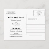 Whimsisches Save the Date Typografie-Foto Ankündigungspostkarte (Rückseite)