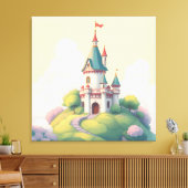 Whimsisches Schloss mit grünem Garten Leinwanddruck (Insitu (Wohnzimmer))
