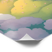 Whimsisches Schloss mit grünem Garten Poster (Ecke)