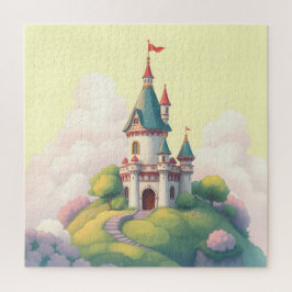 Whimsisches Schloss mit grünem Garten Puzzle