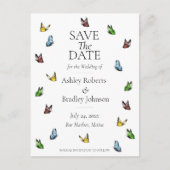 Whimsisches Schmetterling Save the Date Ankündigungspostkarte (Vorderseite)