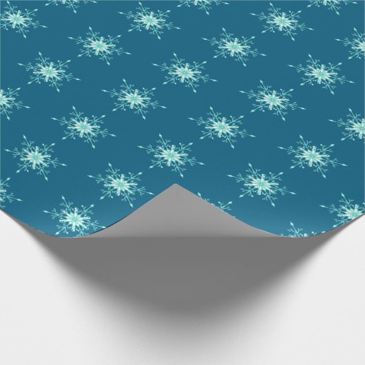 Whimsisches Schneeflockenmuster Geschenkpapier (Ecke)