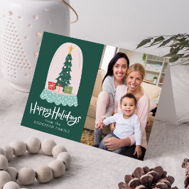 Whimsisches Schneeglobe 2 Foto Feiertagskarte