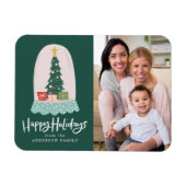 Whimsisches Schneeglobe Foto Holiday Magnet (Horizontal)