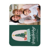 Whimsisches Schneeglobe Foto Holiday Magnet (Vertikal)