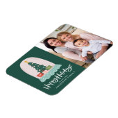 Whimsisches Schneeglobe Foto Holiday Magnet (Linke Seite)