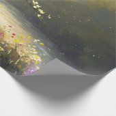 Whimsisches Schneeweißröschen-Wildblumen Decoupage Geschenkpapier (Ecke)