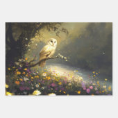 Whimsisches Schneeweißröschen-Wildblumen Decoupage Geschenkpapier Set (Vorderseite 3)