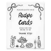 Whimsisches Schwarz Gezeichnet Brautparty Rezept Z Fotodruck (Vorne)