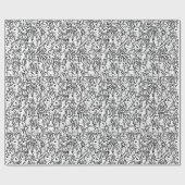 Whimsisches Schwarz-Weiß-Kaninchenmuster Geschenkpapier (Flach)