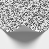 Whimsisches Schwarz-Weiß-Kaninchenmuster Geschenkpapier (Ecke)