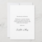 Whimsisches Schwarz-weißes Foto Abschluss Dankeskarte (Rückseite)