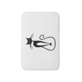 Whimsisches Schwarzes Katzen Piercing grüne Augen Badematte (Vorderseite Vertikal)