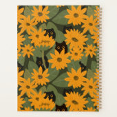 Whimsisches Schwarzes Katzen und Sonnenblumen Naht Planer (Rückseite)