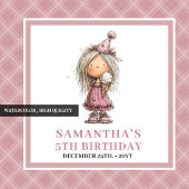 Whimsisches schwarzes Mädchen zum 2. Geburtstag Gästebuch