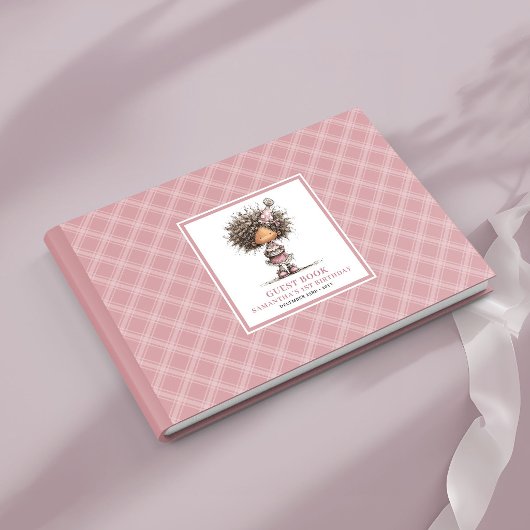 Whimsisches schwarzes Mädchen zum 2. Geburtstag Gästebuch