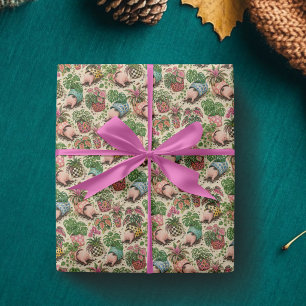 Whimsisches Schwein- und Zimmerpflanzen-Geschenkpa Geschenkpapier