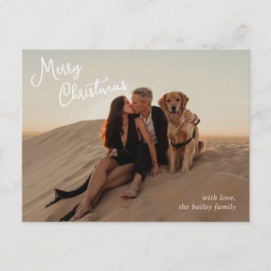 Whimsisches Script-Foto Moderne Weihnachten (Vorderseite)