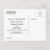 Whimsisches Script-Foto Save the Date Postkarte (Rückseite)