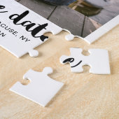 Whimsisches Script-Foto Save the Date schwarz Puzzle (Seite)