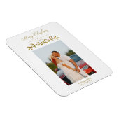 Whimsisches Script Quote Foto Weihnachtsfamilie Go Magnet (Rechte Seite)