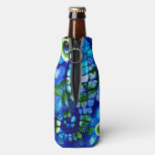 Whimsisches Seepferd Küste Nautical Seaside Blue Flaschenkühler (Flasche Rückseite)